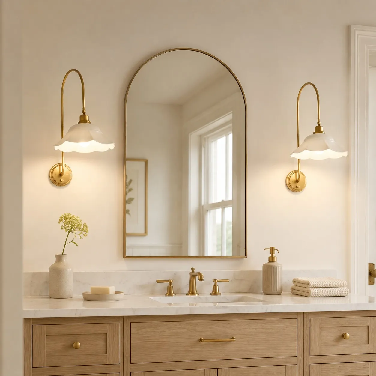 Enzo Elegant Vintage Bloom Metal Wall Sconce
