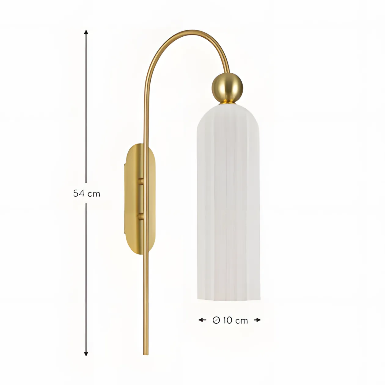 Emrys Modern Gold Fluted Glass Cylinder Sconce