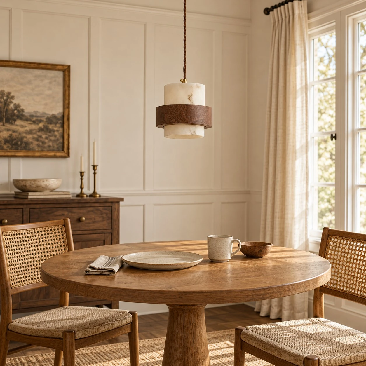 Dining table layered pendant