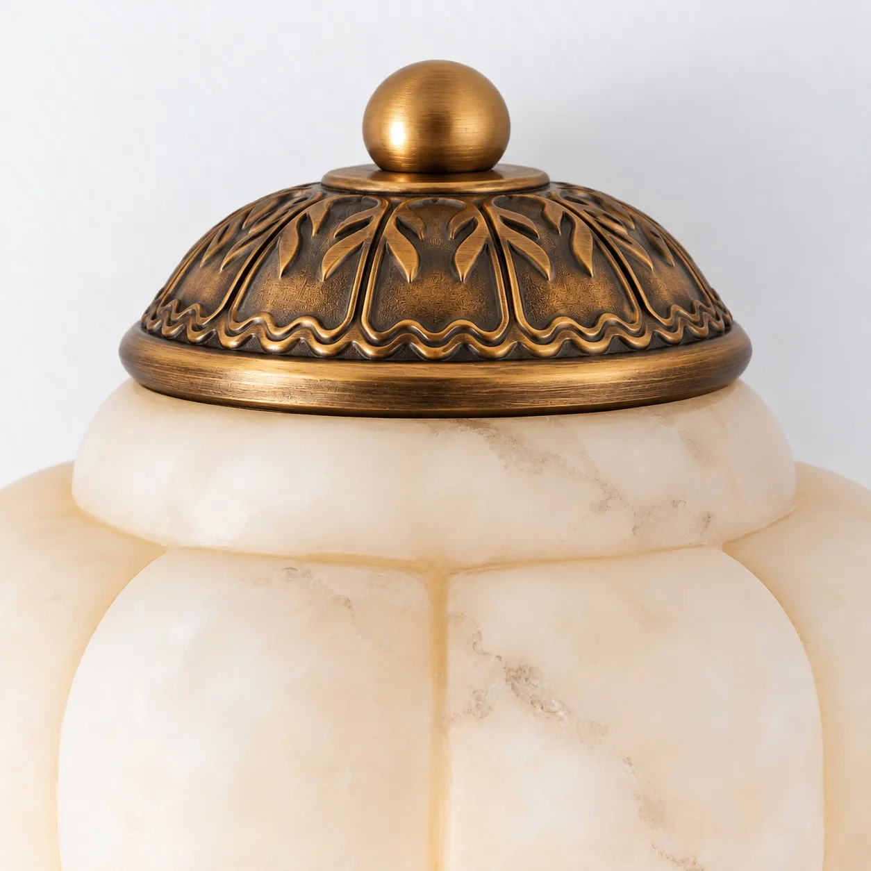 Ornamental metal lantern cap and finial